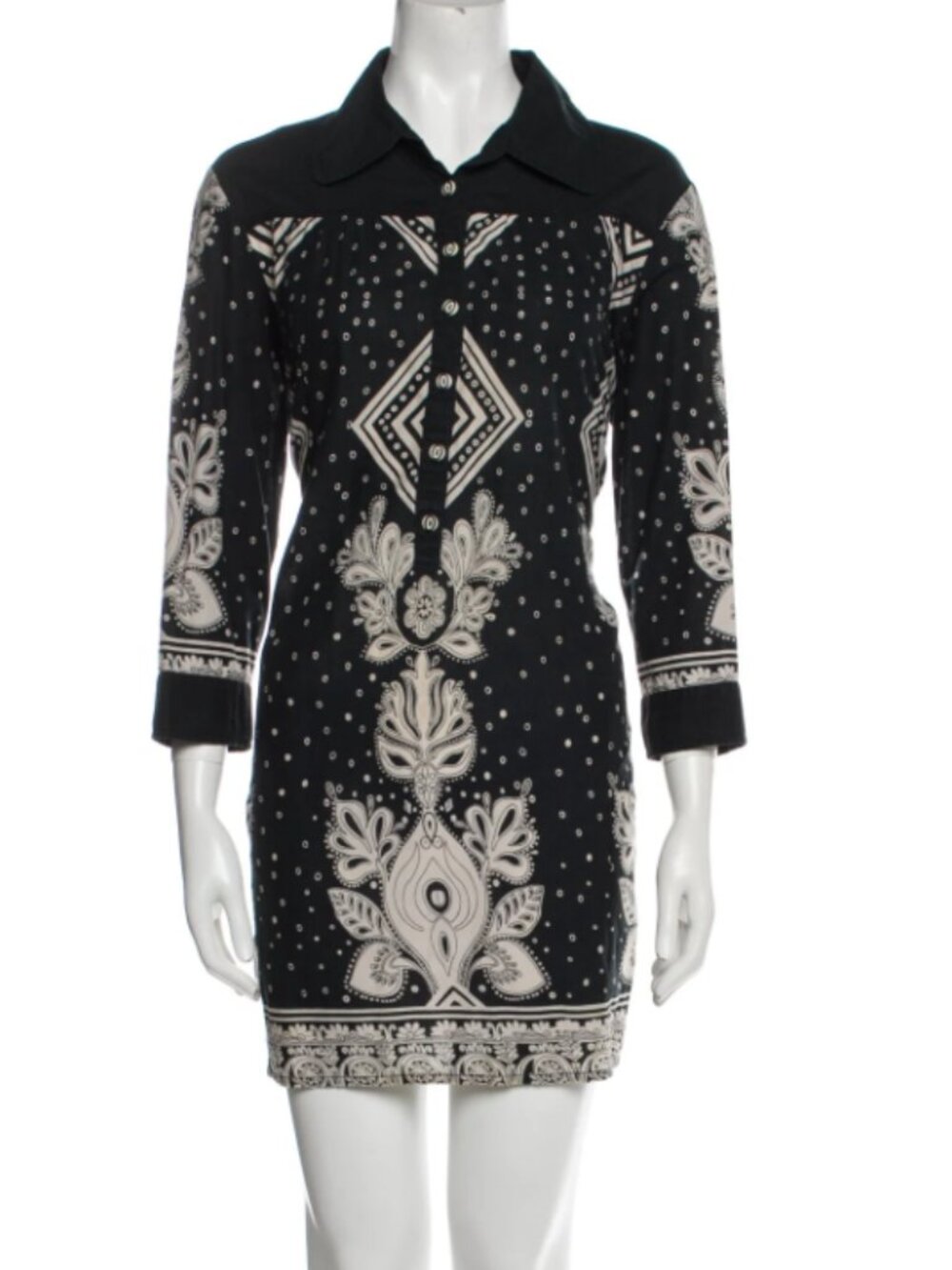 Isabel Marant Black Tribal Shirtdress / Tent Mini Dress Size 2 / Medium